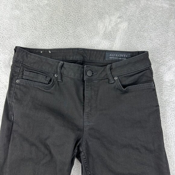 AllSaints Mast Jet Black Jeans Women’s Size 29 US - Picture 6 of 11